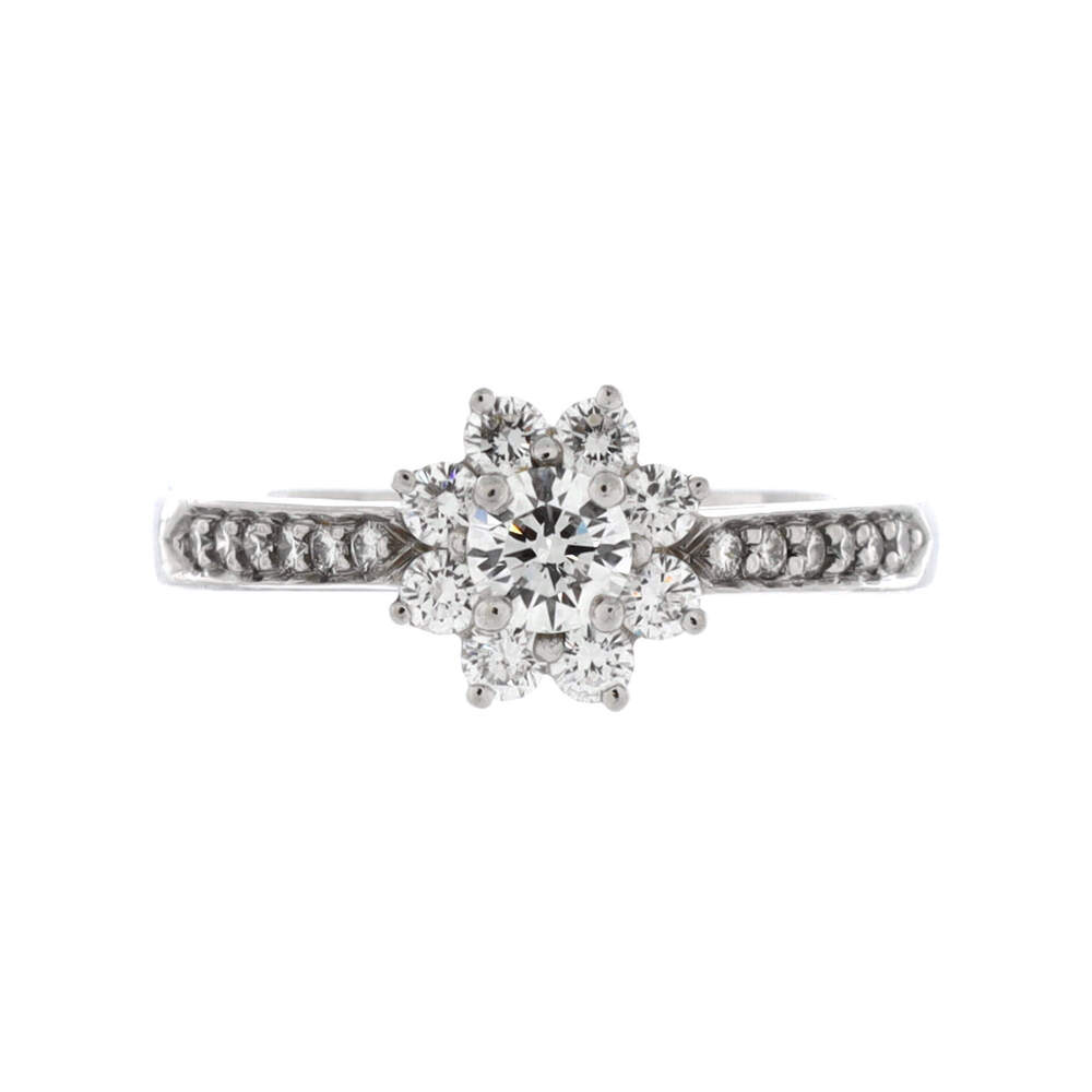 Tiffany & Co. Flower Cocktail Ring Platinum and Pave Diamonds